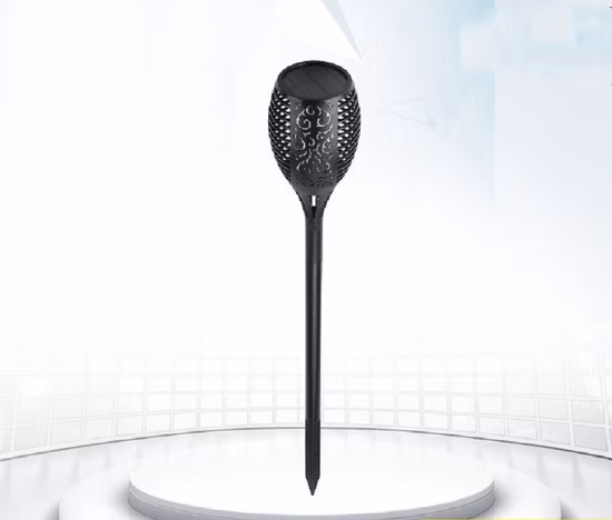 74cm Metal Solar Garden Torch Light with Flickering Flame Effect